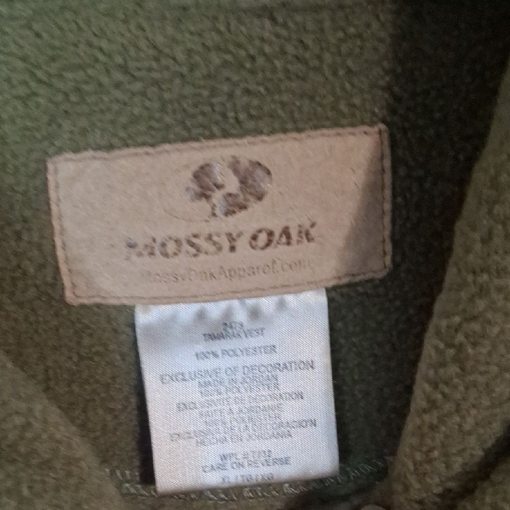Mossy Oak Olive Green Fleece Vest size XL - Picture 2 of 5